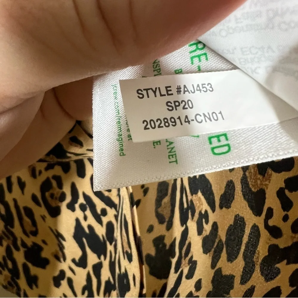 J. crew Womens Collection ruffle-front blouse in leopard-print silk Size 4